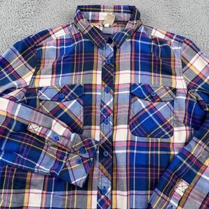 Duluth Trading Co Plaid Button-Up Women's Flannel Shirt Xl
